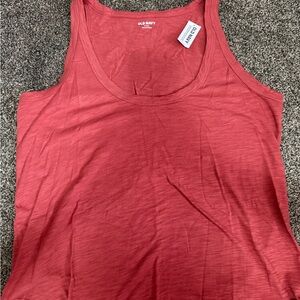 Old Navy Coral-Red Scoop Neck Tank Top